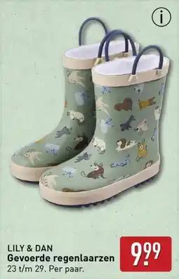 ALDI Lily & dan Gevoerde regenlaarzen aanbieding
