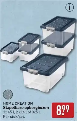 ALDI Home creation Stapelbare opbergboxen aanbieding