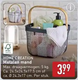 ALDI Home creation metalen mand aanbieding