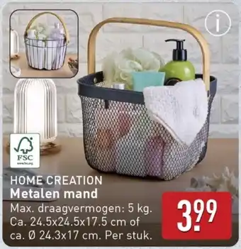 ALDI Home creation metalen mand aanbieding