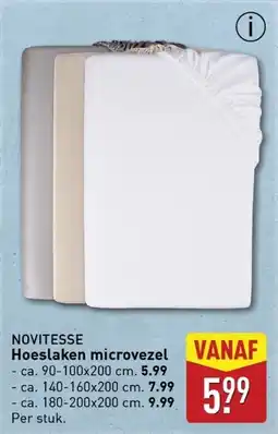 ALDI Novitesse Hoeslaken microvezel aanbieding