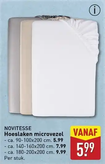ALDI Novitesse Hoeslaken microvezel aanbieding