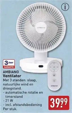 ALDI Ambiano Ventilator aanbieding