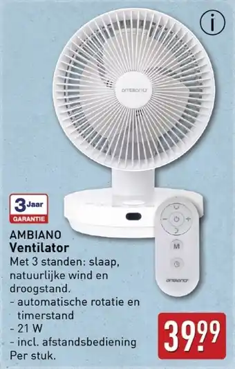 ALDI Ambiano Ventilator aanbieding