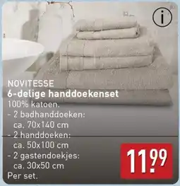 ALDI Novitesse 6-delige handdoekenset aanbieding