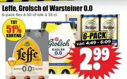 Dirk Leffe, Grolsch of Warsteiner 0.0 aanbieding