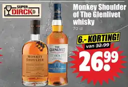 Dirk Monkey Shoulder of The Glenlivet whisky aanbieding