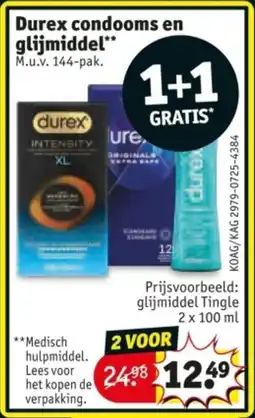 Kruidvat Durex condooms en glijmiddel aanbieding