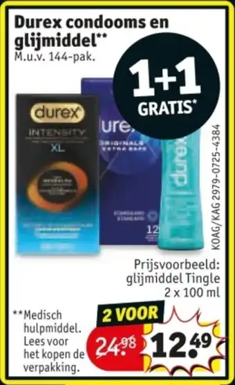 Kruidvat Durex condooms en glijmiddel aanbieding