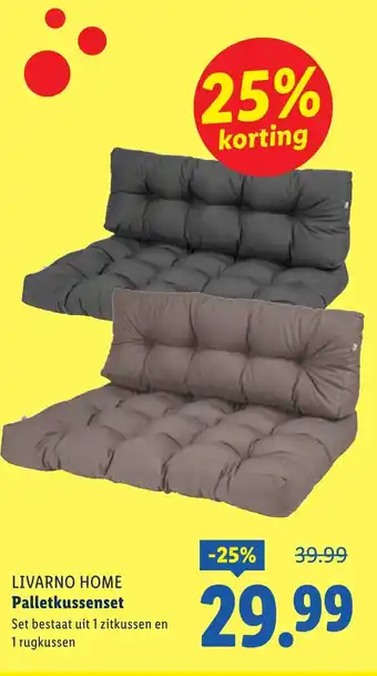 Lidl Livarno home Palletkussenset aanbieding