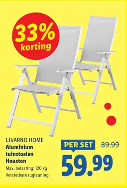 Lidl Livarno home Aluminium tuinstoelen Houston aanbieding