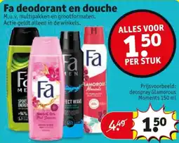 Kruidvat Fa deodorant en douche aanbieding