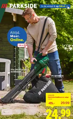 Lidl Parkside Elektrische bladblazer en zuiger aanbieding