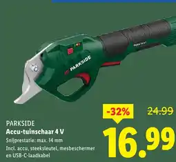 Lidl Parkside Accu-tuinschaar 4 V aanbieding