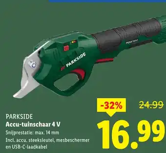 Lidl Parkside Accu-tuinschaar 4 V aanbieding