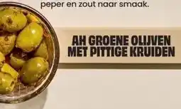 Albert Heijn Ah groene olijven met pittige kruiden aanbieding