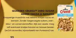 Albert Heijn Quaker cruesli zero sugar added cocoa & banana aanbieding