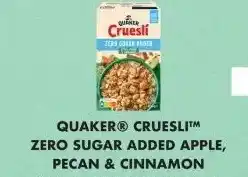 Albert Heijn Quaker cruesli zero sugar added apple, pecan & cinnamon aanbieding