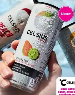 Albert Heijn Celsius sparkling kiwi guava flavour aanbieding
