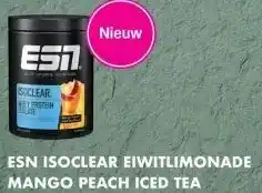 Albert Heijn Esn isoclear eiwitlimonade mango peach iced tea aanbieding