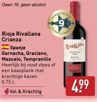 ALDI Rioja Rivallana Crianza aanbieding