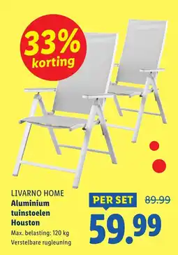 Lidl Livarno home Aluminium tuinstoelen Houston aanbieding