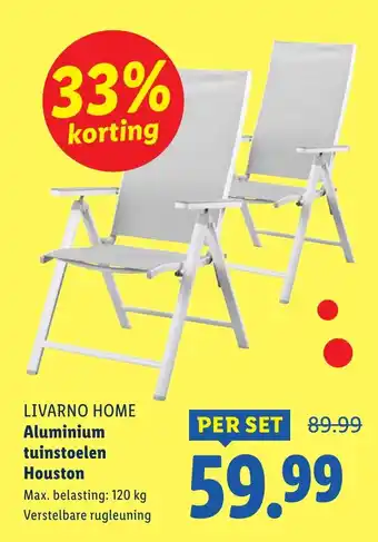 Lidl Livarno home Aluminium tuinstoelen Houston aanbieding