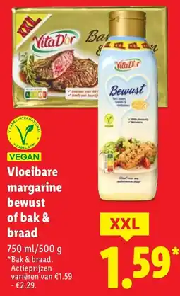 Lidl Vloeibare margarine bewust of bak & braad aanbieding