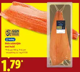 Lidl Hele zalmzijde met huid aanbieding