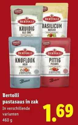 Lidl Bertolli pastasaus in zak aanbieding