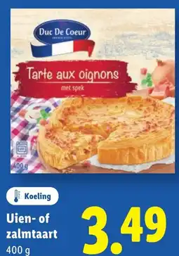 Lidl Uien of zalmtaart aanbieding