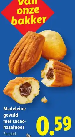 Lidl Madeleine gevuld met cacao-hazelnoot aanbieding