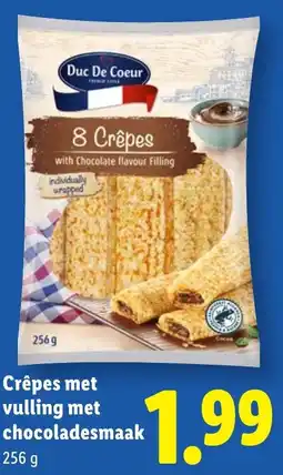 Lidl Crêpes met vulling met chocoladesmaak aanbieding