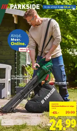Lidl Parkside Elektrische bladblazer en zuiger aanbieding