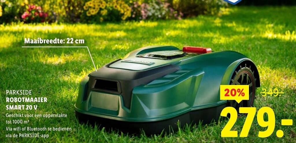 PARKSIDE Robotmaaier 20 V met accu, laadstation en garage aanbieding