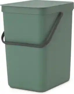 Amazon Brabantia Sort & Go Prullenbak, Afvalemmer, Fir Green, 25 Liter aanbieding