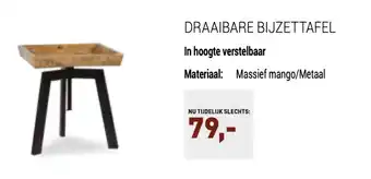 Paco Meubelen DRAAIBARE BIJZETTAFEL aanbieding