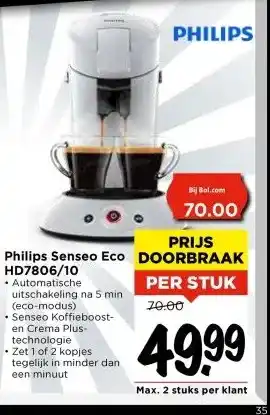 Vomar Voordeelmarkt Philips Senseo Eco HD7806/10 aanbieding