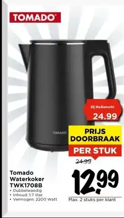 Vomar Voordeelmarkt Tomado Waterkoker TWK1708B aanbieding