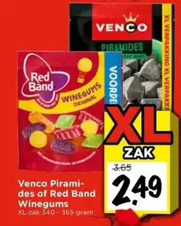 Vomar Voordeelmarkt Venco Pirami- des of Red Band Winegums aanbieding