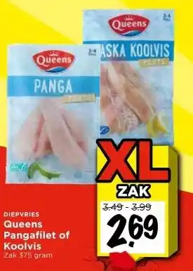 Vomar Voordeelmarkt DIEPVRIES Queens Pangafilet of Koolvis aanbieding