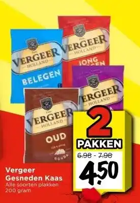 Vomar Voordeelmarkt Vergeer Gesneden Kaas aanbieding