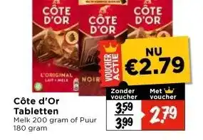 Vomar Voordeelmarkt Côte d'Or Tabletten aanbieding