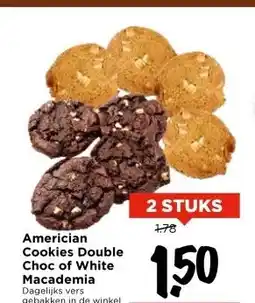 Vomar Voordeelmarkt Americian Cookies Double Choc of White Macademia aanbieding