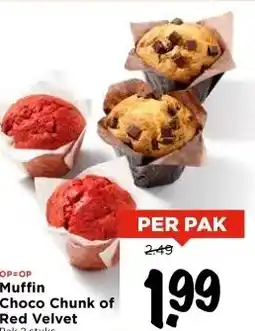 Vomar Voordeelmarkt Muffin Choco Chunk of Red Velvet aanbieding