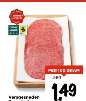 Vomar Voordeelmarkt Versgesneden Cervelaat aanbieding