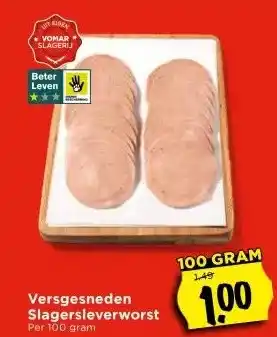 Vomar Voordeelmarkt Versgesneden Slagersleverworst aanbieding