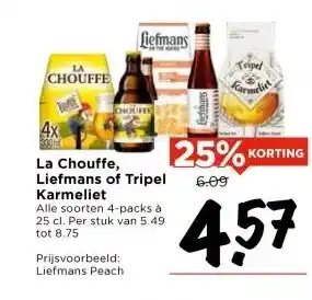 Vomar Voordeelmarkt La Chouffe, Liefmans of Tripel Karmeliet aanbieding
