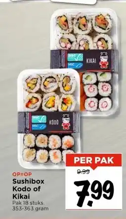 Vomar Voordeelmarkt Sushibox Kodo of Kikai aanbieding
