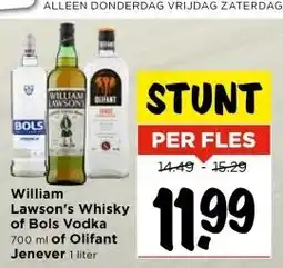 Vomar Voordeelmarkt William Lawson's Whisky of Bols Vodka aanbieding